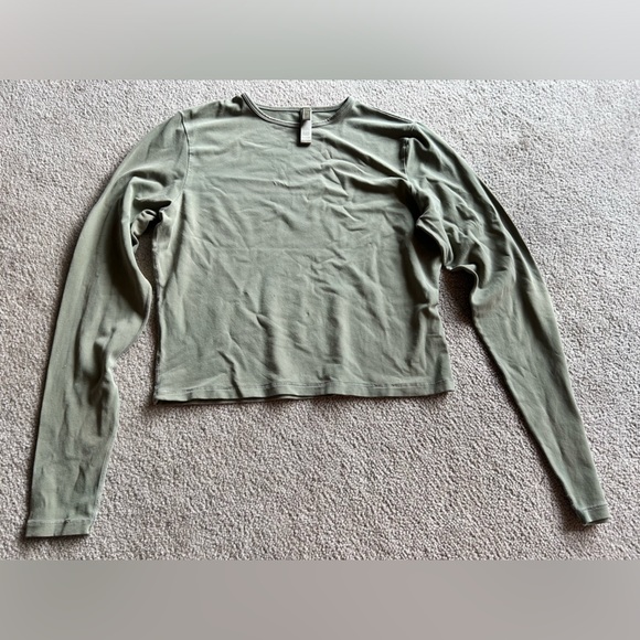 Skims New Vintage Cropped Long Sleeve T Shirt - L - Picture 2 of 4
